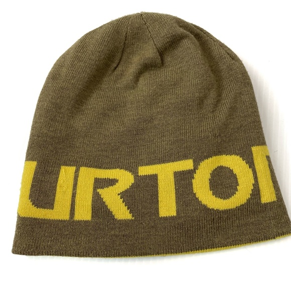 Burton Billboard reversible beanie yellow and green snowboarding hat - Picture 1 of 5